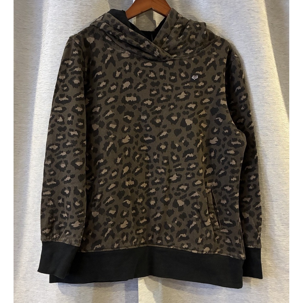 Fox Racing Hooded Sweatshirt Size‎ L Camo Pullover Hoodie Brown Men's